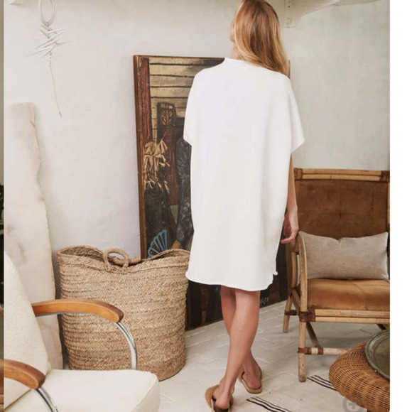 Frank & Eileen Ella The Easiest Dress Triple Fleece In White Size Medium - Large - Picture 8 of 13